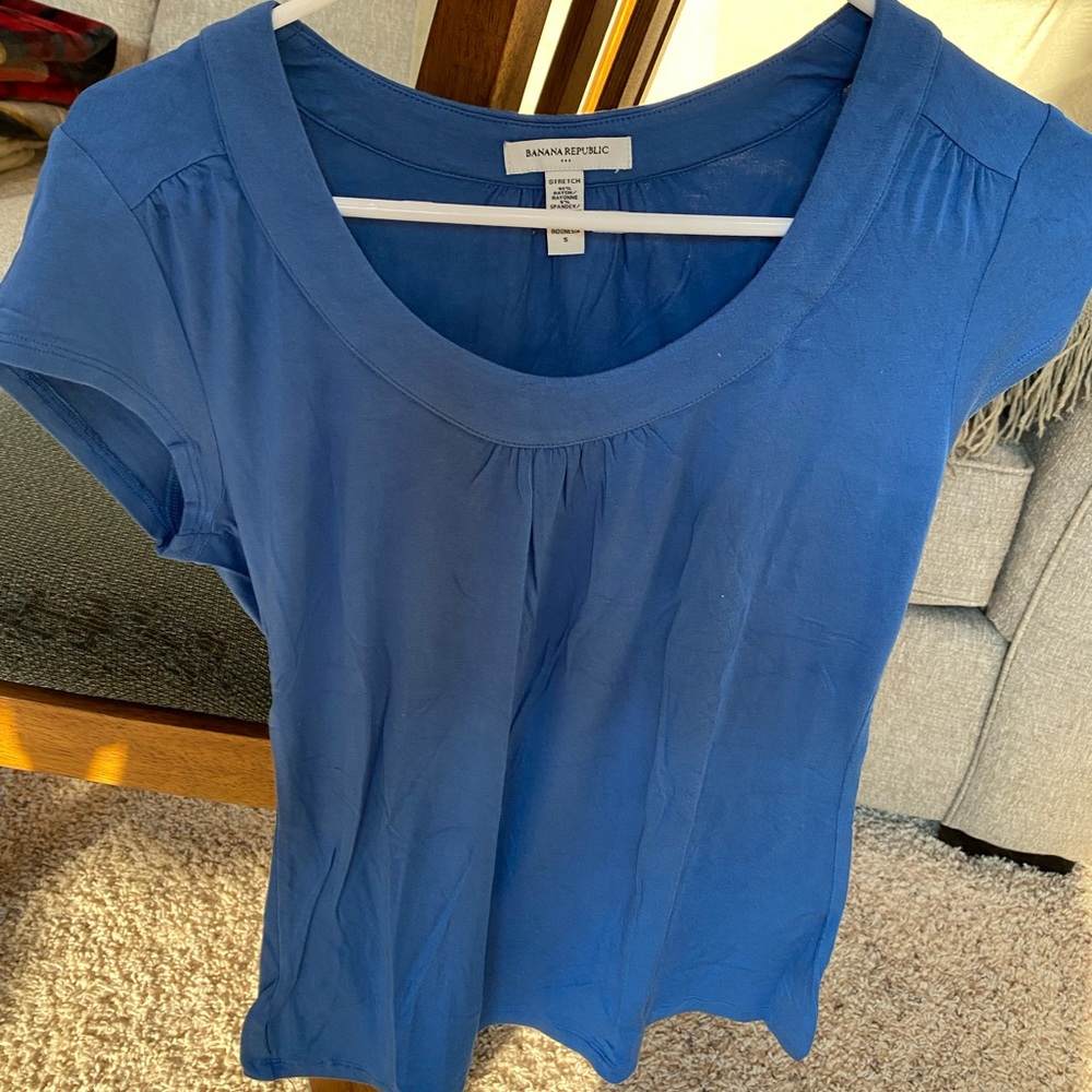 Blue Short Sleeve Banana Republic Top